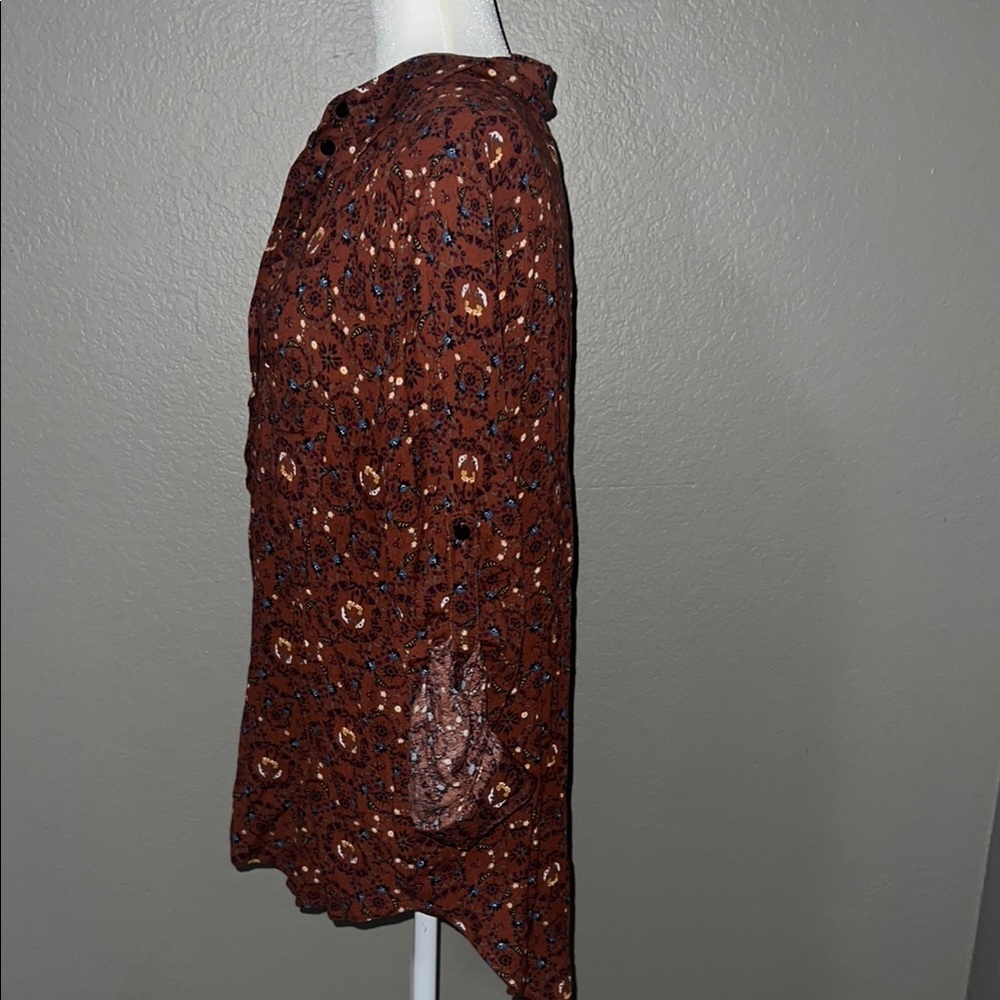 Women's Brown Patterned Top - Picture 3 of 5